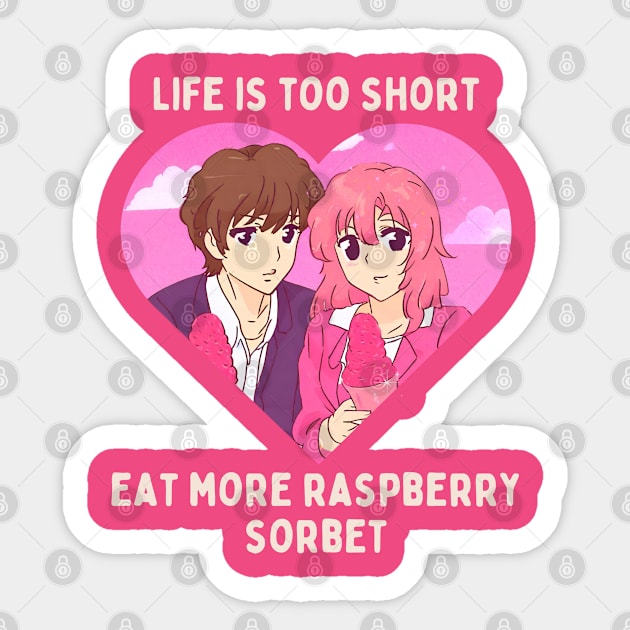 Eat more raspberry sorbet Sticker by Don’t Care Co